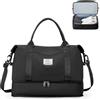 SEAFEW Borsone da Viaggio Donna, 40x20x25 Ryanair Bagaglio a Mano Borsa da Viaggio con Scomparto per le Scarpe, Borsa Sportiva Borsone da Palestra Grande, Borsa da Weekend,Borsa per Ospedale,F1-Nero