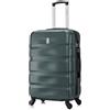 CELIMS - Valigia Media 20 kg Rigida Verde Scuro Leggera | Valigia da Stiva 65cm Donna | Lucchetto Integrato | ABS | Trolley Medio 65cm con 4 Ruote