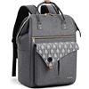 Lekesky Zaino Donna, Multiuso Zaino Porta PC Donna 17.3 Pollici con Borsa Antifurto, Impermeabile Zaino Lavoro Laptop Donna Elegante per Viaggio, Ufficio, Università, Grigio