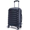 R.Leone Valigia da 1 pezzo Fino a Set 4 Trolley Rigido grande, medio, bagaglio a mano e beauty case 4 ruote in ABS 2026 (Nero, M Medio)