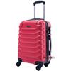 R.Leone Valigia EasyJet 45x36x20 cm Trolley Bagaglio a mano in ABS 4 Ruote (Rosso, 2026 Valigia 50x33x19,5 cm)