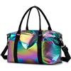 KSIBNW Borsone da Viaggio Sportivo Donna, Bagaglio a Mano Borsone Palestra Grande 25L Impermeabile Borsa da Weekend Pieghevole Borsa da Leggero Travel Bag Donna per Campeggio Bagagli Vacanza, Nero