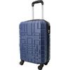 R.Leone Valigia EasyJet 45x36x20 cm Trolley Bagaglio a mano in ABS 4 Ruote Autonome (Blu, 611 Valigia 50x33x20cm)