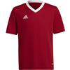 adidas Entrada 22 Short Sleeve Jersey, T-shirt Unisex - Bambini e ragazzi, Team Power Red 2, 164