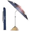 Sunphio Ombrellone da Spiaggia 220 cm Antivento Resistente, Ombrello Mare Portatile Grande, Ombrelloni da Spiaggia Alluminio, Anti UV 50, Parasole Viaggio Telescopico, Robusto e Compatto