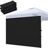 Acepic 3 Pezzi Pannelli Laterali per Gazebo 3x3m, Tessuto Oxford 210D Impermeabile, da Giardino, Esterni, Feste, Bianco(Tenda a baldacchino NON inclusa) (Nero, 3PCS)