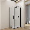 DEGHI Box doccia 70x90 cm doppio battente con vetro temperato trasparente e profilo nero opaco 195h - Nilo