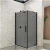 DEGHI Box doccia 70x90 cm battente 90 cm con vetro temperato fumé e profilo nero 195h - Nilo