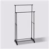DEGHI Appendiabiti allungabile doppio con ruote 160h cm in metallo nero