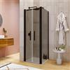 DEGHI Box doccia 80x80 apertura saloon con vetro anticalcare bronzato e profilo nero 195h - Lost