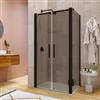 DEGHI Box doccia 80x100 apertura saloon con vetro anticalcare bronzato e profilo nero 195h - Lost