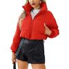 ORANDESIGNE Giacca Piumino Leggero Donna Cropped Elegante Giaccone Calda Invernale Corta Giubbotto Trapuntato Imbottito Giubbino Cappotto Parka Streetwear Y2k Bomber Puffer Jacket Rosso M