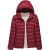 Suwequest Piumino Sottile Da Donna Piumino D'anatra Bianco Giacche Ultraleggere Cappotti Caldi Autunnali E Invernali Capispalla Portatile Burgundy XL