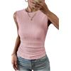 ZASFOU Canotta Estive da Donna Senza Maniche T Shirt Top Elegante Girocollo Camicetta