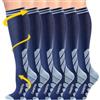 CAMBIVO Calze Compressione Graduata Donna Uomo 3 Paia, Calze a Compressione Graduata 20-30mmHg, Calze Antitrombo Elastiche a Compressione, Gambaletti Calzini per Sportive, Vene Varicose, Aereo, Corsa