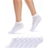 Effeet Calzini Uomo Donna Corti 6 Paia, Calze Running Corte Estive, Calzini Sportivi Alla Caviglia, Calzini Traspiranti Adatte per Sport, Tennis, Lavoro, Casa, Bianchi 35-38