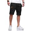 Tansozer Pantaloncini Uomo Pantaloncini Bermuda Uomo Pantaloni Corti Estivi Uomo Pantaloncini Casual Cotone Uomo Leggero Traspirante Pantaloncini Cargo da Uomo Chino Shorts con Tasche Nero 2XL