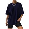 AirMood Maglietta Oversize da Donna a Maniche Corte Estiva, vestibilità Larga, Oversize, Blu Navy, M
