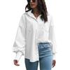 DayaEmmoTQ Camicetta da Donna Elegante con Scollo a V Camicia Manica Lunga Lavoro Tops Casuali Tunica Camicia Sciolto Manica Lunga Tops