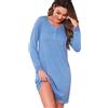 Jahetuul Camicia da Notte Donna Cotone a Maniche Lunghe con Bottoni Camicia da Notte Aperta Davanti con Collo a V e Polsini in Pizzo Pigiama da Donna in Morbido Cotone