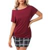 Gyabnw Vestito Due Pezzi Donna Estivo Abito Estivo Donna Casual Corto Top Maglietta Maniche Corte e Vestitini Senza Maniche Stampato in Girocollo