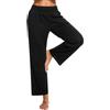 Marvmys Pantaloni da Yoga Confortevoli Pantaloni Casual in Felpa Pantaloni Yoga con Tasche Pantaloni Fitness Pantaloni da Jogging in Cotone Nero XXL