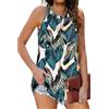 DUOEASE Canotta Donna Estive Top Spaghetti Estivo Senza Maniche con Scollo Ad Anello, Canottiera Bianca Donna Elegante(Foresta pluviale XL)