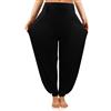 Cegerne Harem Pantaloni da Donna Yoga Pilates Pantaloni Super Soft Stretch Leggeri Bloomers, Nero-0, 3XL