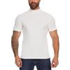COMFREE Maglietta da Uomo a Maniche Corte con Collo Alto Casual Tinta Unita Slim Fit Baselayer Modal Top Autunno e Inverno (IT, Testo, M, Regular, Regular, Bianco-02.)