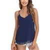 MISS MOLY Canottiera da donna in chiffon, senza maniche, estiva, casual, Blu scuro, 52