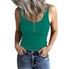 DUOEASE Top Donna Estivi Senza Maniche 2025 Girocollo Canotta Donna con Bottoni Slim Fit Canottiera Donna VerdeScuro-L