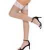 RSLOVE Calze Autoreggenti a Rete Donna Autoreggente Vintage in Pizzo Silicone Antiscivolo Bianco Taglia Unica