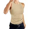 DUOEASE Top Donna 2025 Basic Canottiera Collo Alto Sexy Canotta a Costine Slim Fit Estiva-Marrone Chiaro-XL