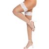 RSLOVE Calze a rete da donna antiscivolo in silicone pizzo seta coscia alta calze medie, bianco, Etichettalia unica
