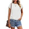 Wayleb T-Shirt Donna Monocromatica, Maglia Estiva Larga e Comoda, T-Shirt Elegante con Manica ad Aletta & vestibilità Perfetta - Grigio Blu XXL