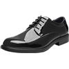 Bruno Marc Scarpe Uomo Eleganti Basse Vintage PU Stringate Derby Scarpe Oxford Nero/Pat DOWNING-02 Taglia 49.5EU/15US