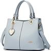 DEERWORD Donna Borse a Mano Borsa a Spalla Elegante Grandi Firmate Marca Tracolla Antifurto PU pelle 3001 1 pz Blu Chiaro