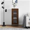 Gecheer Credenza Rovere Marrone 34,5x34x90 cm in Legno Multistrato,Mobiletto,Credenza con ante,Mobile da Cucina,Credenza Moderna,Vetrina credenza,Credenza bassa,Armadietto con vetrina