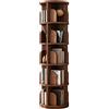 SKORDO Libreria per bambini in legno massello girevole a 360 ° per libri fotografici da pavimento angolare portariviste libreria soggiorno tavolino rotondo (dimensioni: 39 x 99 cm)