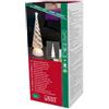 Konstsmide 2806-000 / Cono acrilico LED riempito con acqua e forma di energia selezionabile con decoro bianco argento trasparente / 1 diodo bianco caldo / 4.5V trasformatore da interno/ funzionante a batteria / cavo trasparente