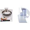 Lily Cook kp5350 Quadro Pasticceria Rotondo Acciaio Inox Argento - 3 PCS: diam 26 Cm; Diametro 23 cm; Diametro 20,5 cm & Decora 0160719 Bobina PVC per Alimenti 10 m X Altezza 60 mm, PVC, Trasparente