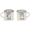 Legami - Tazzine da Caffè Espresso For Two, Set da 2 Coffee Mug in Porcellana New Bone China, Tazza Caffè Lavabile in Lavastoviglie, Tema Corgi Morning Person, Diametro 5,5 cm, Capacità 50 ml