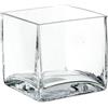 DRW Vaso da tavolo in vetro trasparente 12 x 12 x 12 cm