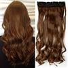 SEGO Extension Clip Capelli Ricci Mossi Fascia Unica Hair Sintetici 3/4 Full Head Posticci 43cm 120g - Castano Chiaro