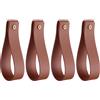 QUARKZMAN 4pz Porta Asta Tende Pelle 1 x 4.7 Pollici Cinghie Appendere Parete Staffe per Ganci per Asta Tende Ganci con Viti per Parete Bagno Cucina Camera da Letto, Marrone Scuro