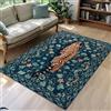 TUKDAK Tappeto lavabile antiscivolo, 120x180 cm, verde per soggiorno e camera da letto, morbido pelo corto, schienale in gomma, boho animale, Rug