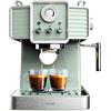 Cecotec Macchina da Caffè Espresso Power Espresso 20 Tradizionale Light Green 1350 W, Capacità 1,5 L, Espresso e Cappuccino, 20 Bar e Thermoblock, Vaporetto, Manometro, Design vintage