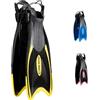 Cressi Palau Fins, Pinne Regolabili per Immersioni, Apnea e Snorkeling Adulto e Bambino, Nero/Giallo, 35/38 EU