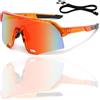 FOSDICK Occhiali da Sole Sportivi, UV400 Occhiali Veloci da Ciclismo Antivento per MTB, Running, Bici e Attività Outdoor