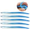 OriGlam 5 esche da pesca, morbide, Bionic EeL, esche artificiali per spigola, luccio, trota, pesce persico, per acqua dolce e salata (blu)